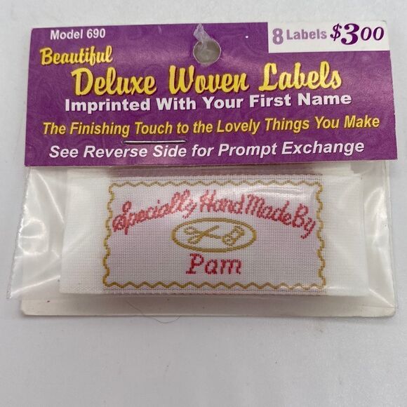 🎉FREE WITH PURCHASE🎉 Vintage Woven Sewing Personalized Labels Pam - Picture 1 of 3